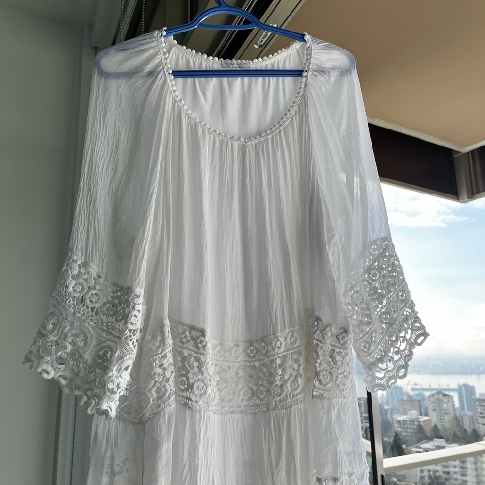 White lacy top